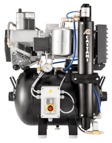 Cattani AC300 3 Cylinder Oil-free Dental Compressor | 3-4 chairs - With pre-filter for humid climate - MES