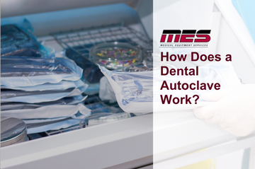 A dental autoclave sterilizing instruments in a clinic setting.