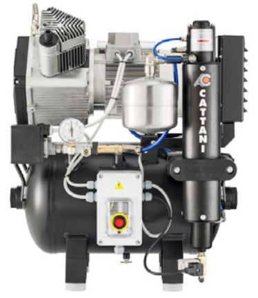 Cattani AC200 2 Cylinder Oil-free Dental Compressor | 2-3 chairs - With pre-filter for humid climate - MES