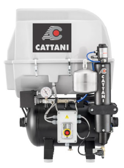 Cattani AC300Q Quiet 3 Cylinder Oil-free Dental Compressor | 3-4 chairs - With pre-filter for humid climate - MES