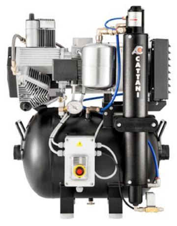 Cattani AC300 3 Cylinder Oil-free Dental Compressor | 3-4 chairs - With pre-filter for humid climate - MES