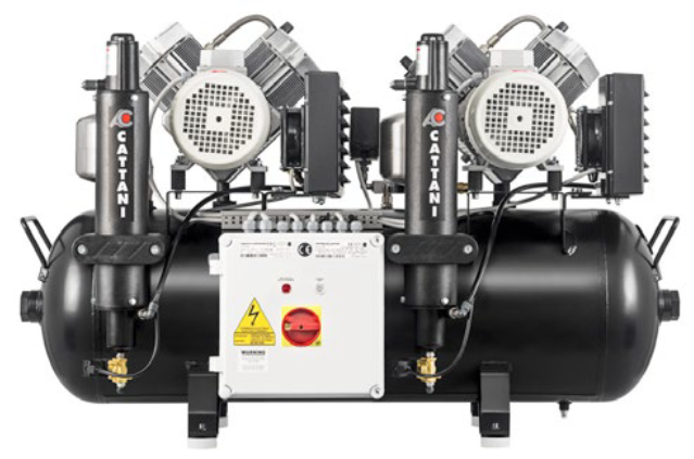 Cattani AC400 Tandem 2 Cylinder Oil-free Dental Compressor | 5-6 chairs - MES