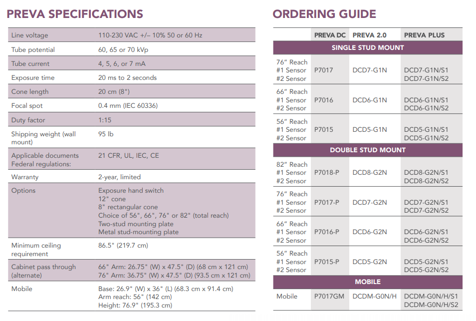 Progeny Preva DC Intraoral X-Ray - MES